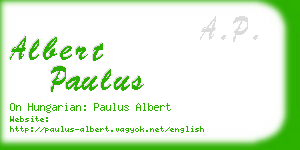 albert paulus business card